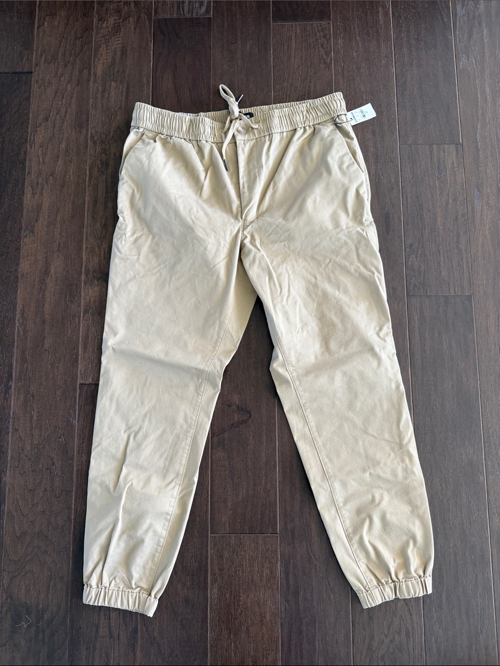 Express Men's Beige Drawstring Jogger Pants